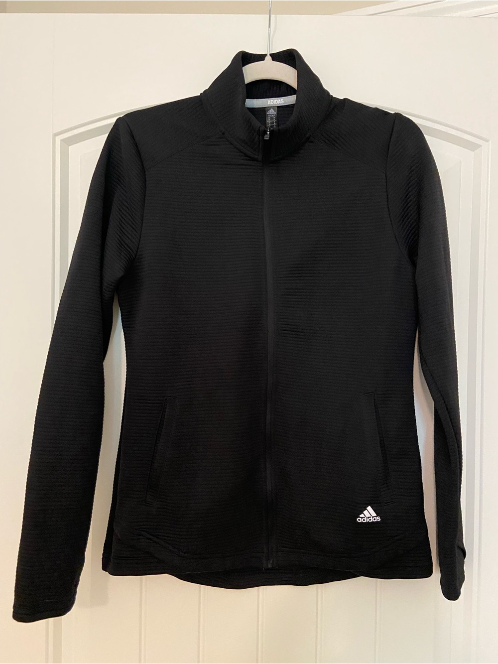 Adidas Women's Golf Black Full-Zip Mid-Layer Jacket Size Medium with Pockets